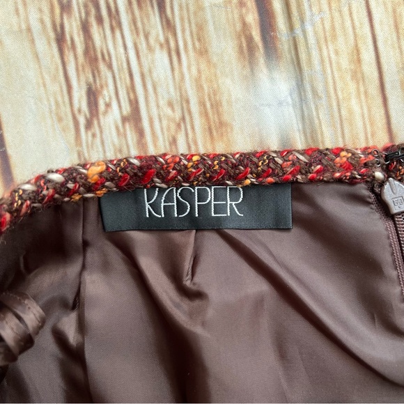Kasper Women’s Tweed Pencil Skirt Turin Deep Choco Size 4 - Picture 8 of 11